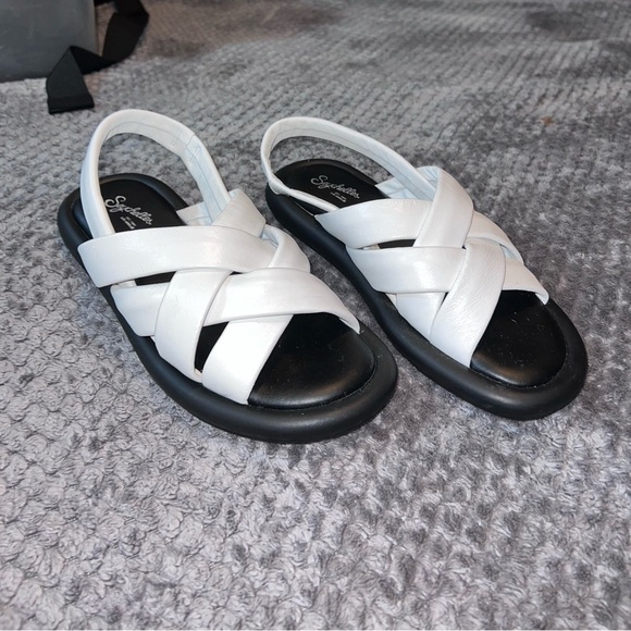 SEYCHELLES Women's Punchline White Leather Strappy Slingback Sandal US 6.6 - Picture 2 of 13